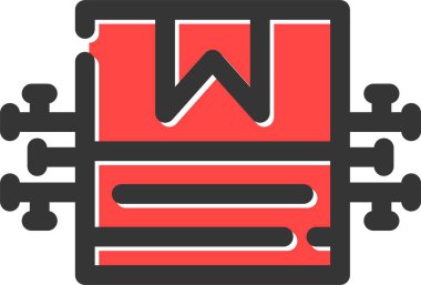 Kod kodlama simgesi ile doldurulmuş ana hatlar biçimi