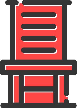 Mobilya simgesi ve vektör illüstrasyonu beyaz arkaplanda izole edildi