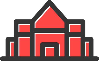 Bina. Web simgesi basit illüstrasyon