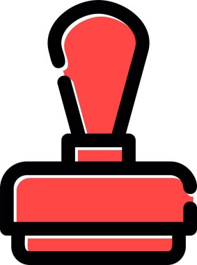 fırça vektör simgesi. biçim düz sembol, kırmızı renk, yuvarlak açılar, beyaz arkaplan