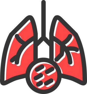 Akciğer ciğeri ikonu. Ciğerli basit vektör çizimi