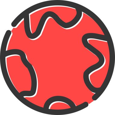 Dünya gezegeninin simgesi düz bir şekilde