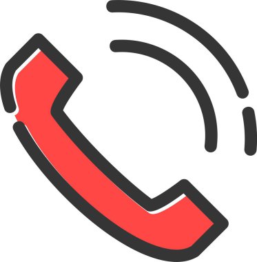 Doldurulmuş dış hat biçiminde iletişim telefon simgesi ara