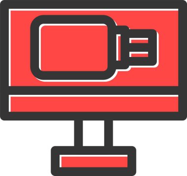 Monitör. Web simgesi basit illüstrasyon