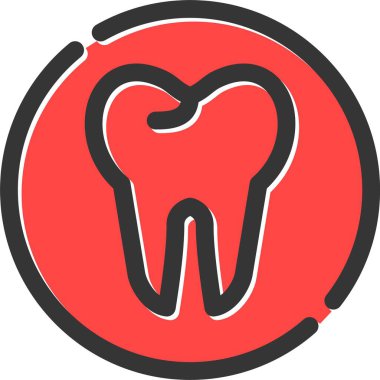 Kırmızı dişli insan dişlerinin vektör simgesi