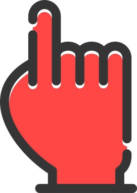 El parmağı simgesi ile doldurulmuş - dış hat biçimi