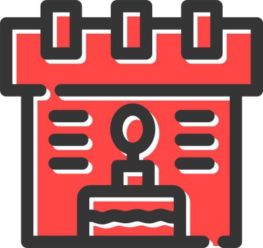 Dolu takvim günü tarih simgesi - taslak biçimi