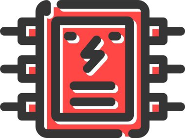 İşlemci. Web simgesi basit illüstrasyon