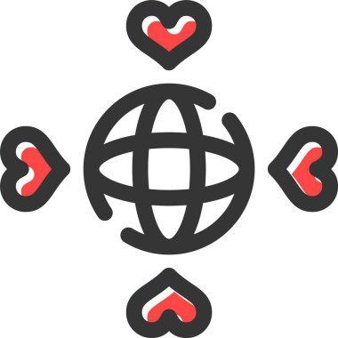 Aşk. Web simgesi basit illüstrasyon