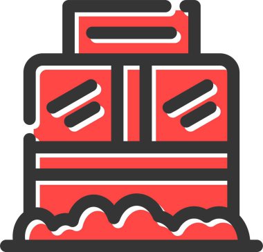 Pasta tatlı ikonu ana hatlarıyla