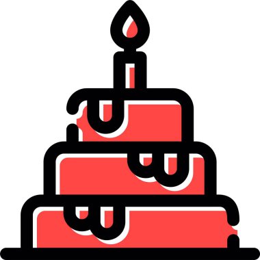 Kek. Web simgesi basit illüstrasyon