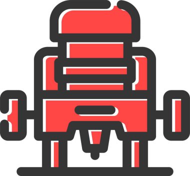 Fitness dambıl egzersiz simgesi - taslak biçimi