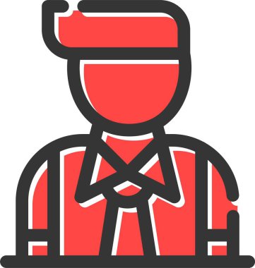 Maske takan bir adamın vektör çizimi