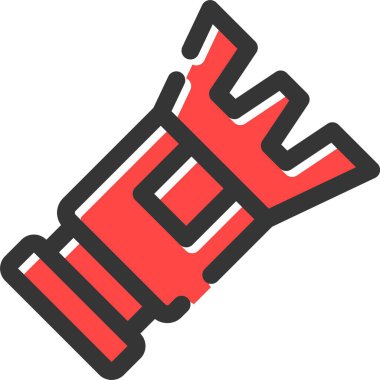 Elinde kırmızı bir işaret var. vektör illüstrasyonu.