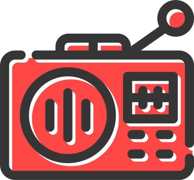 Radyo. Web simgesi basit illüstrasyon