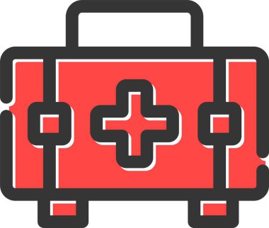 Sağlık seti ilk kit simgesi düz biçimli
