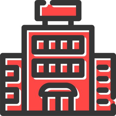 Bina. Web simgesi basit illüstrasyon