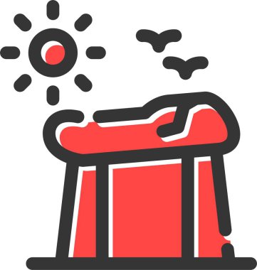 Plaj sandalyesi yazı simgesi - taslak biçiminde