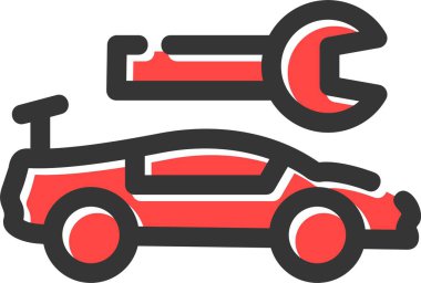 Araba servisi. Basit illüstrasyon