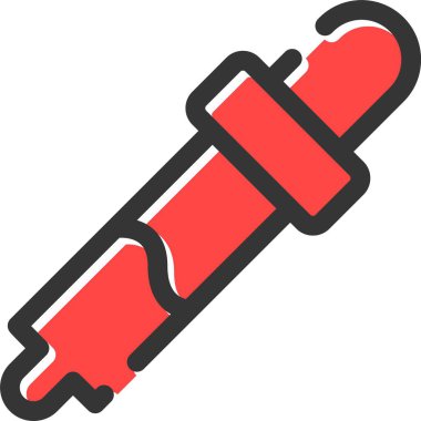 Tek bir kırmızı kalemin vektör çizimi