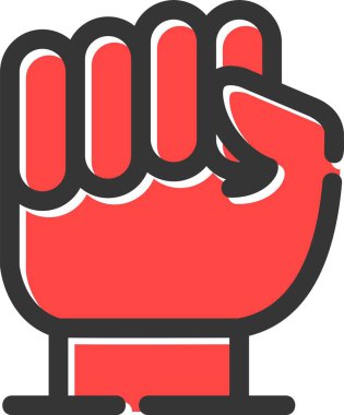 Yumruk dövüşü simgesi düz stil