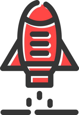 Roket. Web simgesi basit illüstrasyon