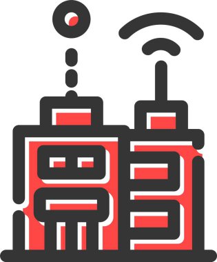 Akıllı fabrika ikonu. Web için akıllı fabrika vektör simgesinin özet çizimi