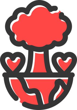 Kırmızı ve beyaz renkli bir balonun vektör çizimi