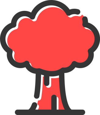 sonbahar ağacı simgesi. Web için ağaç vektör simgelerinin özet çizimi