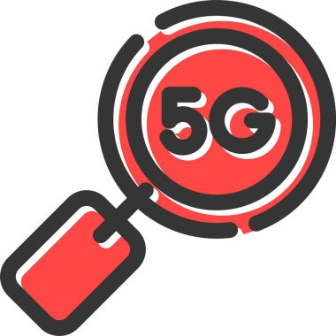 Düz renk çemberinde 5 G hız simgesi