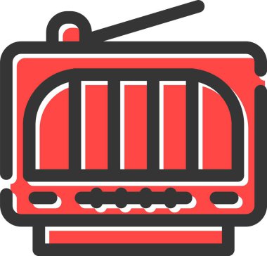 Radyo. Web simgesi basit illüstrasyon