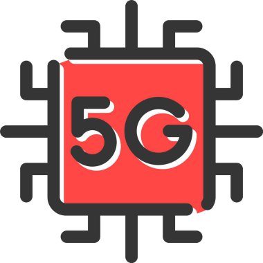 5 g ile ağ simgesi, düz tasarım, vektör illüstrasyonu