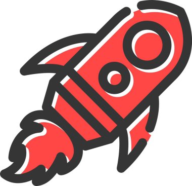 roket simgesi, vektör illüstrasyonu