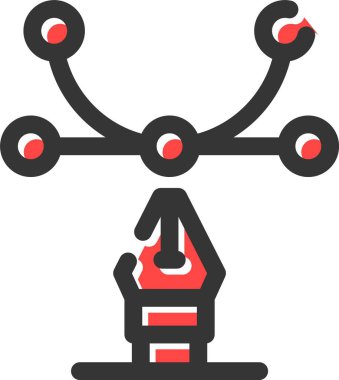 Robot kolu robot simgesi ile doldurulmuş dış hat biçimi