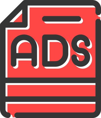 reklam dosyası simgesi vektör illüstrasyonu