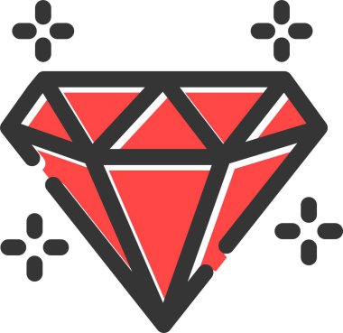 Elmas ikonu. vektör illüstrasyonu