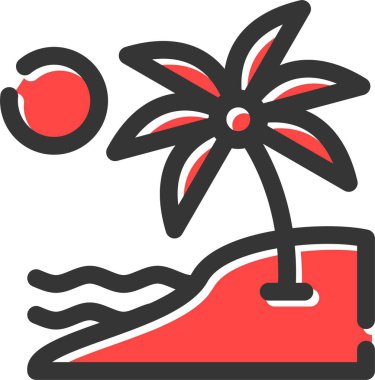 Plaj simgesi, vektör illüstrasyonu