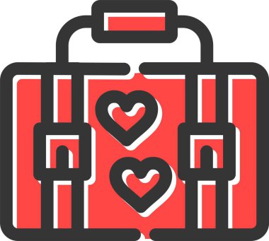 sırt çantası simgesi vektör illüstrasyonu