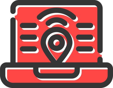 GPS konum simgesi. Web için gps konum vektör simgesinin özet çizimi