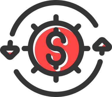 iş finans dolar simgesi doldurulmuş dış hat biçimi