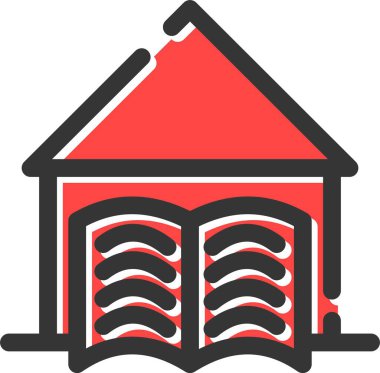 Okul. Web simgesi basit illüstrasyon