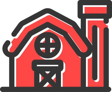 Bina. Web simgesi basit illüstrasyon