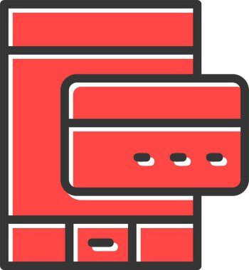 Çevrimiçi Ödeme Simgesi, Basit Web Vektörü İllüstrasyonu