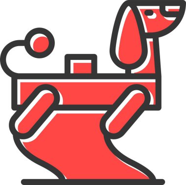 Robot Köpek Simgesi, Basit Web Vektör İllüstrasyonu