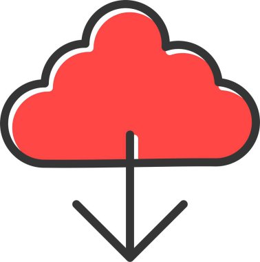 Bulut. Web simgesi basit illüstrasyon