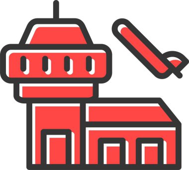 Havalimanı Simgesi, Basit Web Vektörü İllüstrasyonu