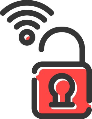 Asma Kilit Simgesi, Basit Web Vektörü İllüstrasyonu