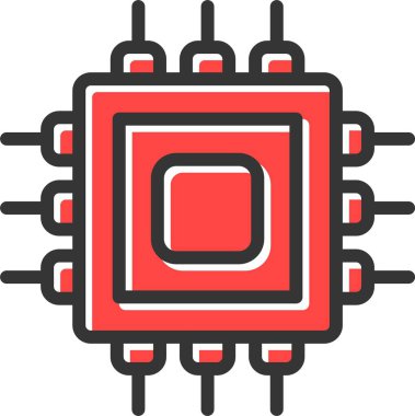 İşlemci Simgesi, Basit Web Vektörü İllüstrasyonu