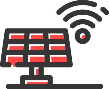 Güneş Paneli Simgesi, Basit Web Vektörü İllüstrasyonu