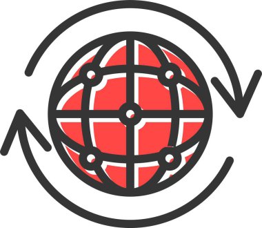 küresel ağ. Web simgesi basit illüstrasyon